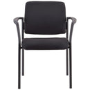 Buro Lindis 4 Leg Chair Black Powdercoat Frame With Arms Fabric Black