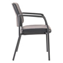 Buro Lindis 4 Leg Chair Black Powdercoat Frame With Arms Dillon PU Black