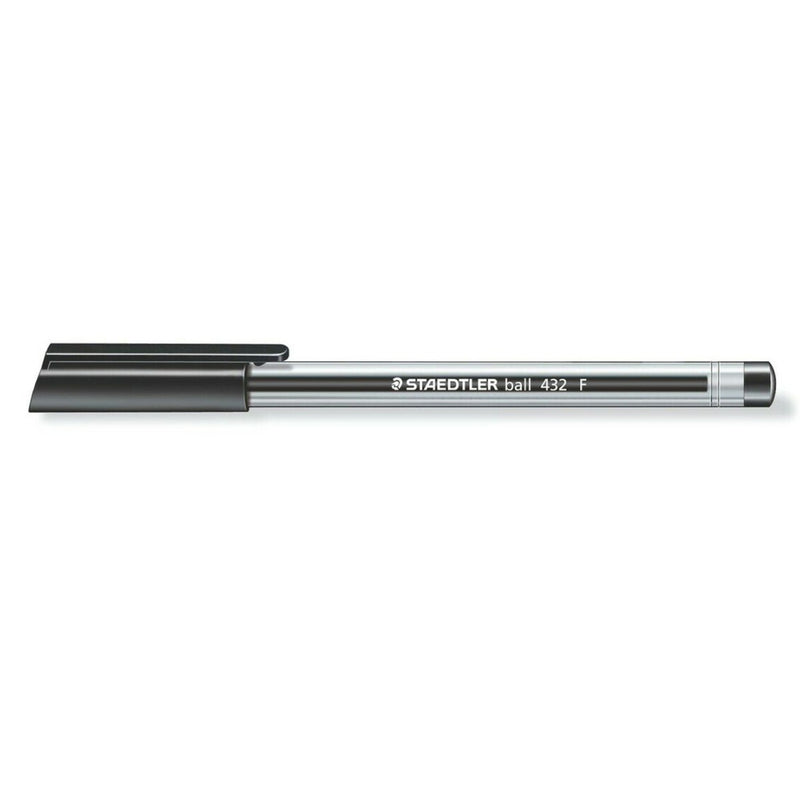 Staedtler 432 Triangular Ballpoint Stick Pen Fine Black Box 10