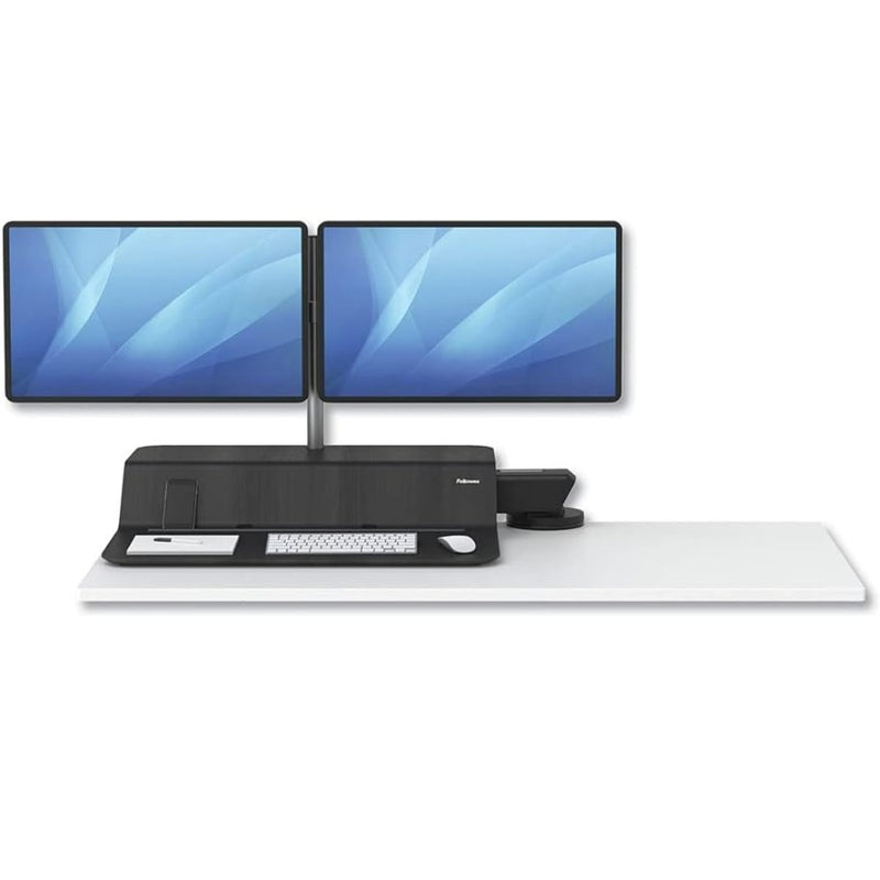 Fellowes Lotus RT Sit Stand Workstation Dual Monitor Black
