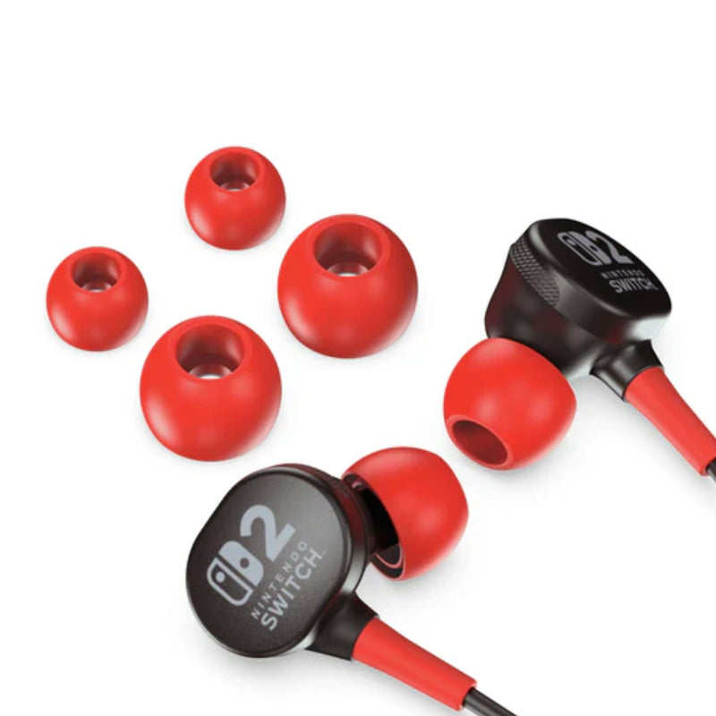 PowerA Wired In-Ear Earbuds for Nintendo Switch 2 Red/Black