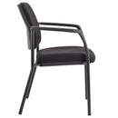 Buro Lindis 4 Leg Chair Black Powdercoat Frame With Arms Fabric Black
