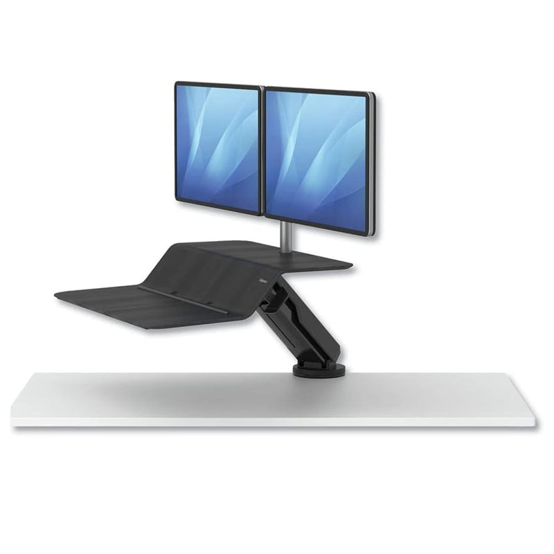 Fellowes Lotus RT Sit Stand Workstation Dual Monitor Black
