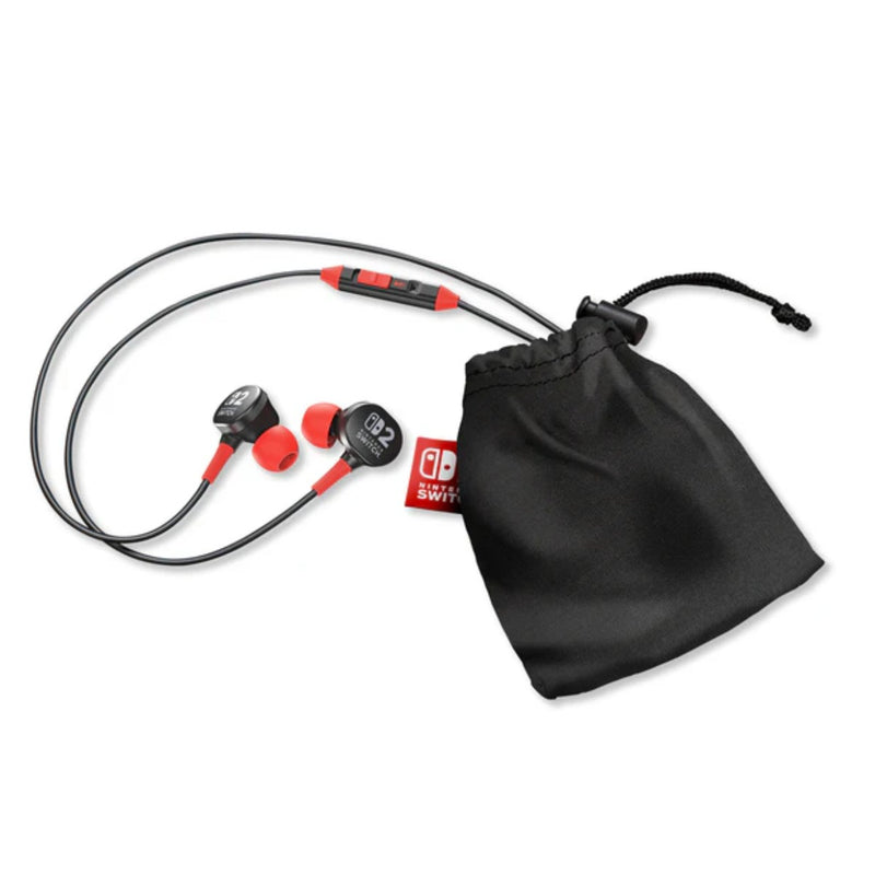 PowerA Wired In-Ear Earbuds for Nintendo Switch 2 Red/Black