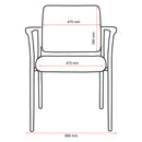 Buro Lindis 4 Leg Chair Black Powdercoat Frame With Arms Dillon PU Black