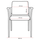 Buro Lindis 4 Leg Chair Black Powdercoat Frame With Arms Fabric Black