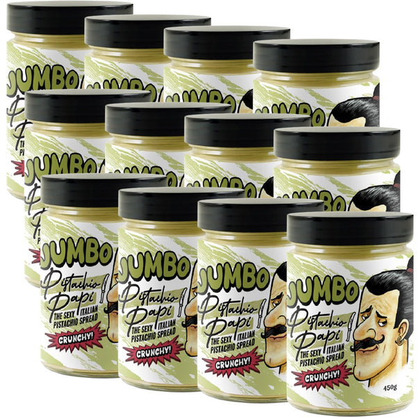 Pistachio Papi Crunchy Spread Italian Jumbo Size 450g Made In Italy 12 Pack Bulk