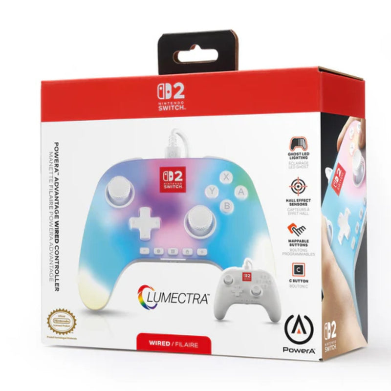 PowerA Advantage Wired Controller for Nintendo Switch 2 with Lumectra White