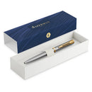Waterman Impression Ballpoint Pen Stainless Steel Gold Trim Medium Gift Box