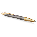 Parker IM Ballpoint Pen Grey Lacquer Gold Cap Gift Box