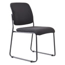 Buro Mario Sled Base Chair Black Powdercoat Frame Without Arms Fabric Black