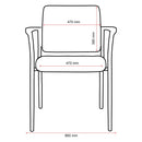 Buro Lindis 4 Leg Chair Black Powdercoat Frame With Arms Safetex Charcoal
