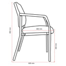 Buro Lindis 4 Leg Chair Black Powdercoat Frame With Arms Safetex Charcoal
