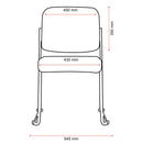 Buro Mario Sled Base Chair Black Powdercoat Frame Without Arms Fabric Black