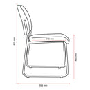 Buro Mario Sled Base Chair Black Powdercoat Frame Without Arms Fabric Black