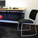 Buro Mario Sled Base Chair Black Powdercoat Frame Without Arms Fabric Black