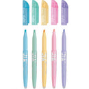 Pilot Frixion Erasable Highlighter 4.0mm Natural Soft Pastel Colours Wallet 6