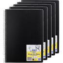 Spirax P704 Visual Art Diary A4 120 Page Black Cover 120 Page Spiral 5 Pack
