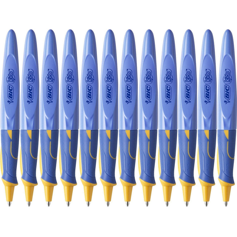 BIC Kids Beginners Ballpoint Pen Blue Box 12