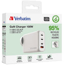 Verbatim 4-Port GaN Charger Adapter USB-C/A 100W 3C 1A White