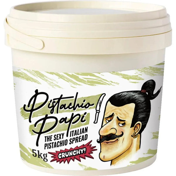 Pistachio Papi Crunchy Spread Italian 5kg Bulk Tub Made In Italy