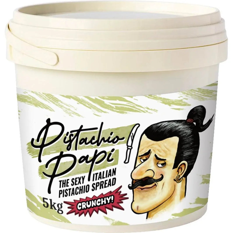 Pistachio Papi Crunchy Spread Italian 5kg Bulk Tub Made In Italy