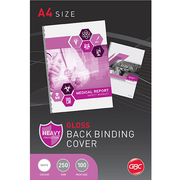 GBC Ibico Binding Cover Gloss 250GSM A4 White Pack 100