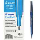 Pilot Original Fineliner Pen Marker 0.4mm Blue Box 12