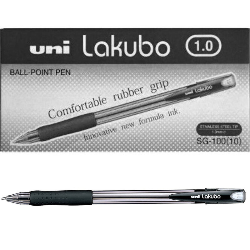 Uni-Ball Lakubo SG-100 Ballpoint Pen Medium 1.0mm Black Box 12