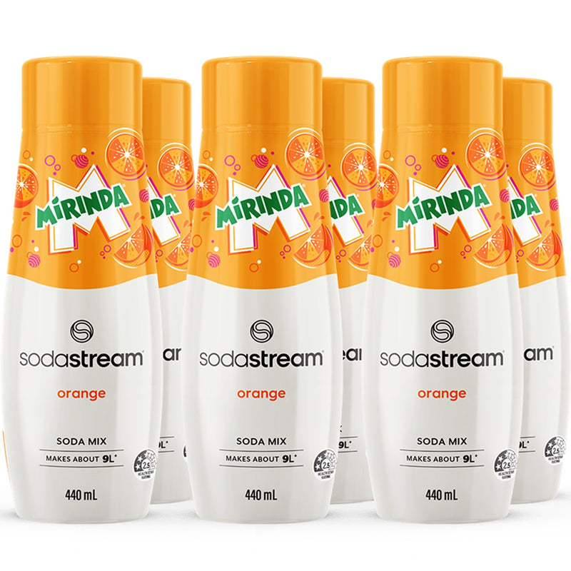 SodaStream Mirinda Orange Syrup Mix 440mL Pack 6 BULK