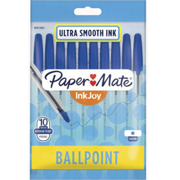 Papermate Inkjoy 100 Ballpoint Pen Medium 1.0mm Blue Pack 10