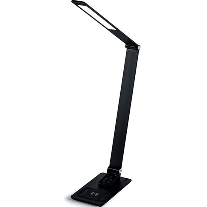 Nero LED Aluminum Light Lamp Wireless/USB Phone Charging Base Desk Table 330015 - SuperOffice