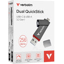Verbatim Dual Sided QuickStick SSD USB-A/C 3.2 Gen1 USB Flash Drive 256GB
