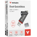 Verbatim Dual Sided QuickStick SSD USB-A/C 3.2 Gen1 USB Flash Drive 512GB