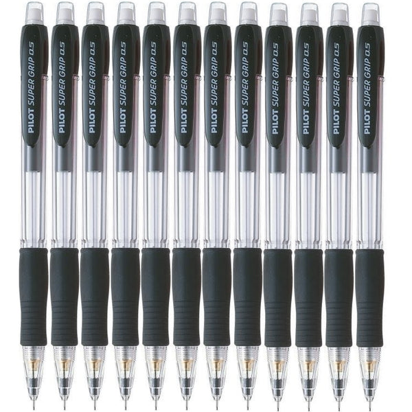 Pilot Super Grip Mechanical Pencil Pacer 0.5mm Black Box 12