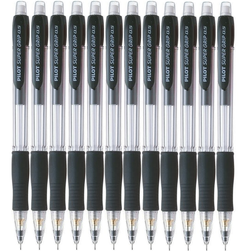 Pilot Super Grip Mechanical Pencil Pacer 0.5mm Black Box 12