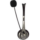 Verbatim USB-A Headset Headphones Wired with Boom Microphone Black Grey