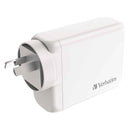 Verbatim 4-Port GaN Charger Adapter USB-C/A 100W 3C 1A White