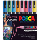 Uni POSCA PC-3M Paint Markers Glitter Assorted Colours 8 Pack