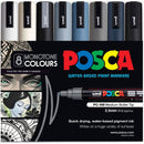 Uni POSCA PC-5M Paint Markers Monotones 8 Pack