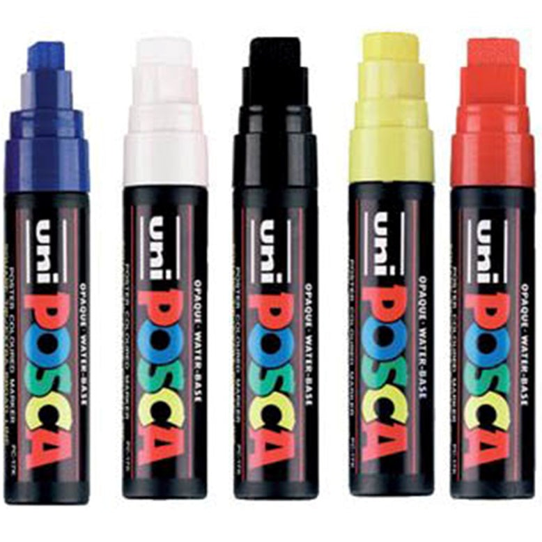 Uni Pc-17K Posca Poster Marker Extra Broad Chisel Tip 15Mm Assorted Box 5