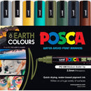 Uni POSCA PC-5M Paint Markers Bullet Tip Medium Earth Tones 8 Colour Pack