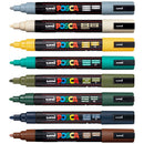 Uni POSCA PC-5M Paint Markers Bullet Tip Medium Earth Tones 8 Colour Pack