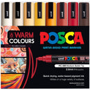 Uni POSCA PC-5M Paint Markers Bullet Tip Medium Warm Tones 8 Colour Pack