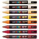Uni POSCA PC-5M Paint Markers Bullet Tip Medium Warm Tones 8 Colour Pack