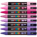 Uni POSCA PC-5M Paint Markers Bullet Tip Medium Aurora Pink Purple 8 Colour Pack