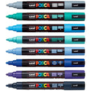 Uni POSCA PC-5M Paint Markers Bullet Tip Medium Cool Colours 8 Colour Pack