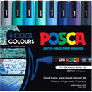 Uni POSCA PC-5M Paint Markers Bullet Tip Medium Cool Colours 8 Colour Pack