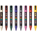 Uni POSCA PC-5M Paint Markers Bullet Tip Medium Dark Colours 8 Colour Pack