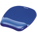 Fellowes Gel Crystals Mouse Pad And Wrist Rest Blue